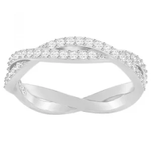 Image of Ladies Swarovski Silver Plated Infinity Ring Size 58