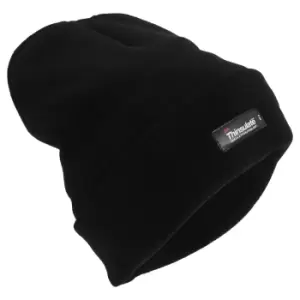 Image of Mens Heatguard Thermal Thinsulate Winter/Ski Beanie Hat (One Size) (Black)