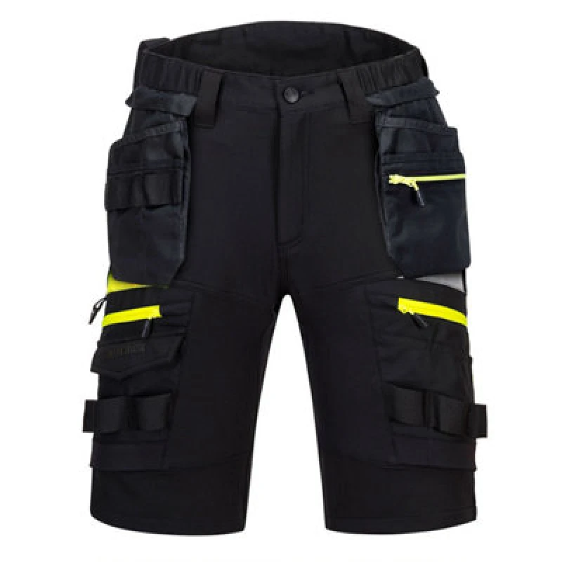 Image of Portwest DX4 Mens Detachable Holster Pocket Shorts DX444BKR46 Colour: Black