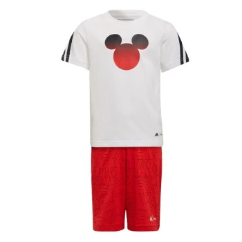 Image of adidas x Disney Mickey Mouse Summer Set Kids - White / Vivid Red