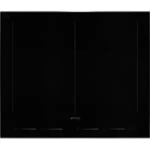 Image of Smeg Dolce Stil Novo SIM662WLDX 60cm Induction Hob - Black / Stainless Steel
