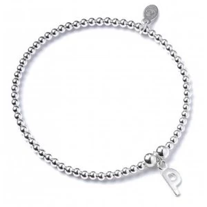 Image of Initial P Charm with Sterling Silver Ball Bead Bracelet