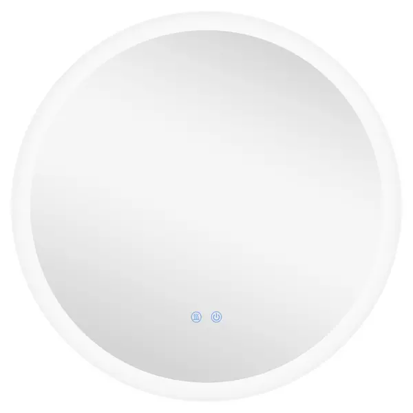 Image of Kleankin Illuminated Bathroom Mirror, Round LED with 3 Colour Temperatures, Anti-fog, Aluminium Frame, 60x60cm