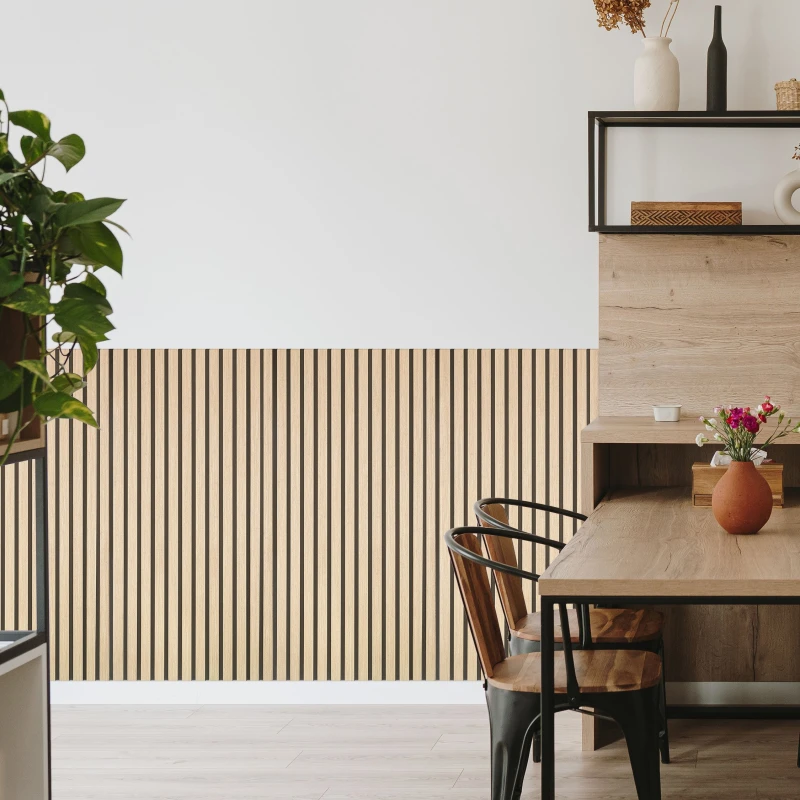 Image of Fuse Acoustic Wall Panels Acoustic Wooden Wall Panel in Natural Oak, 1.2m x 0.6m in Brown Brown Unisex