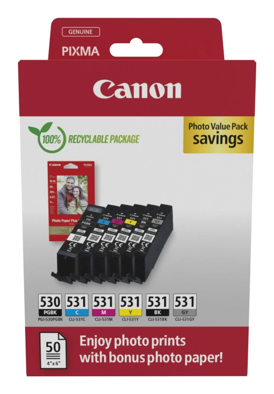 Image of Original Canon PGI-530 & CLI-531 Ink Cartridge Multipack (6117C004)