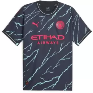 Image of Puma Manchester City Authentic Third Shirt 2023 2024 Adults - Blue