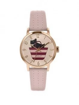 Image of Radley Blush Dog In A Basket Dial Blush Leather Strap Ladies Watch