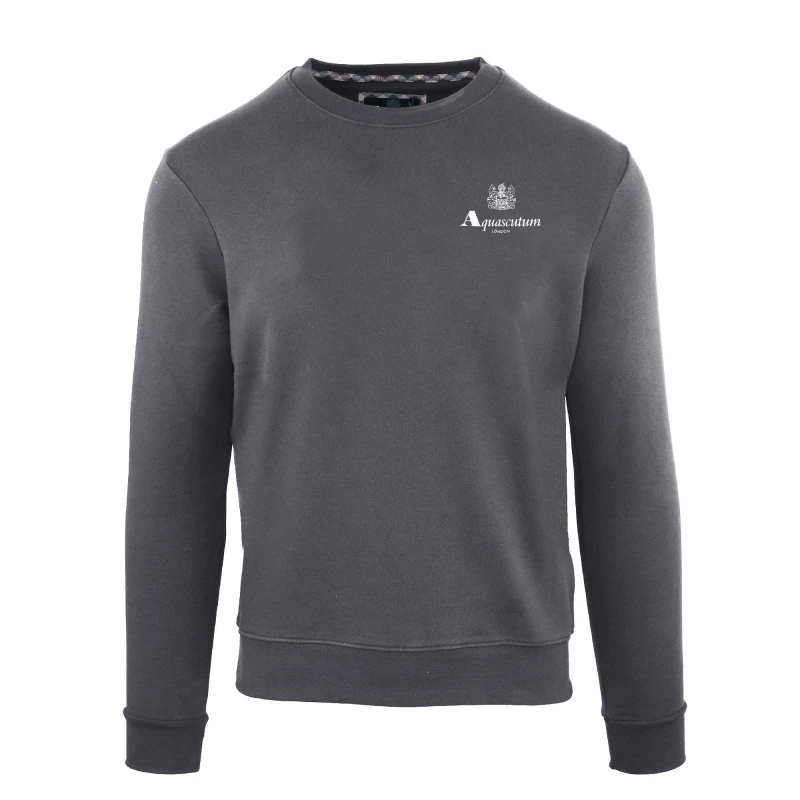 Image of Aquascutum Mens Roundnk Sweat Crew Sweatshirt Antracite male Small