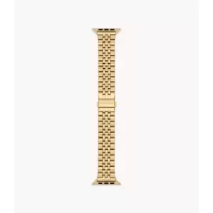 Image of Michael Kors Mens Gold-Tone Stainless Steel Band For Apple Watch, 38/40/41Mm And 42/44/45/49Mm - Gold