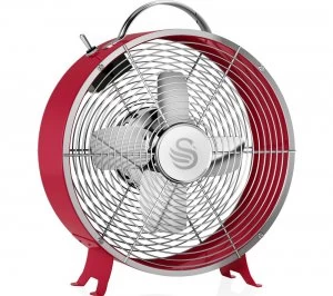 Image of Retro SFA12630RN Portable 8? Desk Fan - Red