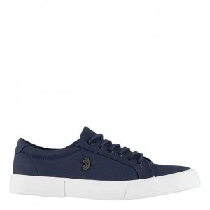 Image of Luke 1977 Arnie Low Canvas Trainers - Navy