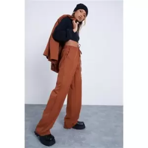 Image of I Saw It First Chocolate Tie Front Wide Leg Trousers - Brown