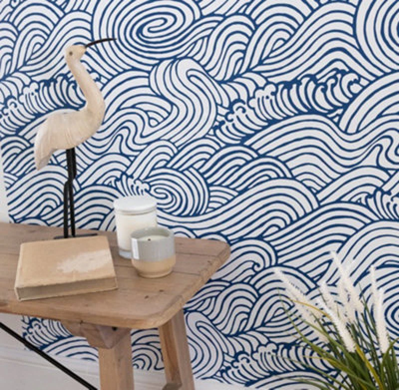 Image of Wall Pops Self Adhesive Wallpaper Saybrook - Blue Blue 52CMX5.49M