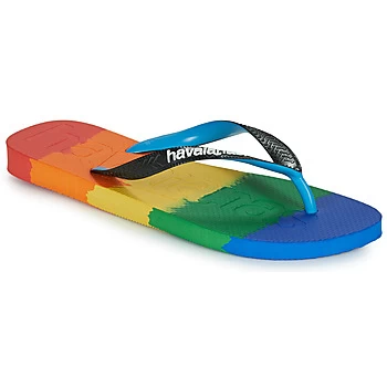 Image of Havaianas TOP LOGOMANIA MULTICOLOR mens Flip flops / Sandals (Shoes) in Multicolour