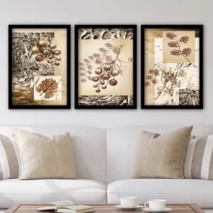 Image of 3SC136 Multicolor Decorative Framed Painting (3 Pieces)