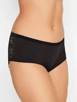 Image of Yours Long Tall Sally 3pk Lace Back Stretch Full Briefs, Black, Size 22-24, Women