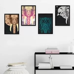 Image of SET_076 Multicolor Decorative Framed Painting (4 Pieces)