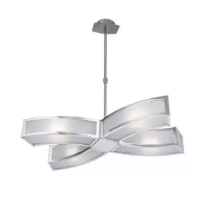 Image of Duna GU10 Pendant 4 Light L1/SGU10, Polished Chrome/White Acrylic, CFL Lamps INCLUDED