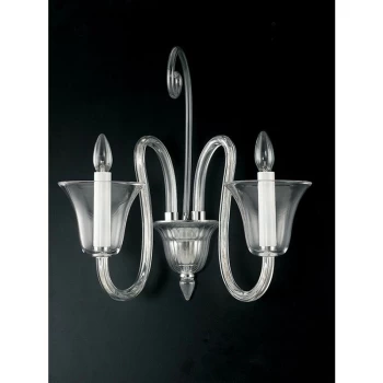 Image of Fan Europe Lighting - Fan Europe PALACE Twin 2 Light Candle Wall Light Chrome 60x48x32cm