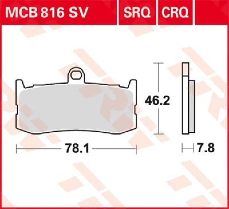 Image of TRW MCB816SV Brake pad set Brake Pad Set,disc brake (402)