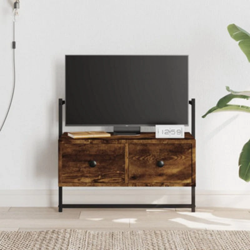 Image of Vidaxl TV Cabinet Wall-mounted Smoked Oak 60.5X30X51cm Engineered Wood, Brown 833455