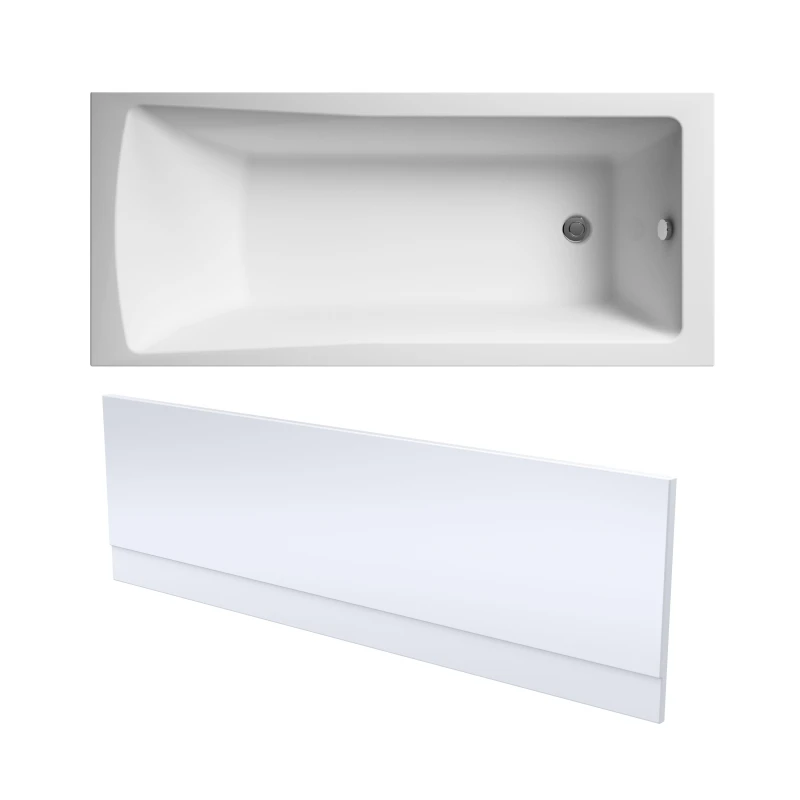 Image of Balterley Square Single Ended Bath and Front Panel 1700 x 700mm White