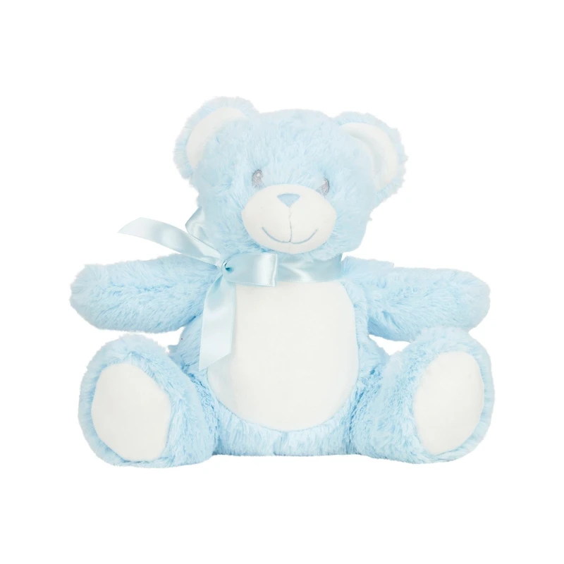 Image of Mumbles Printme Mini Teddy Bear in Blue Size: Medium Blue Unisex M