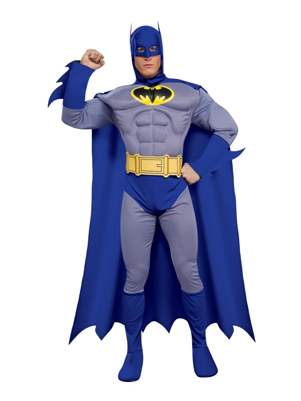 Image of Rubies Adult Deluxe Muscle Chest Batman Costume Multi unisex