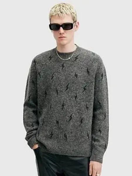 Image of Allsaints Zap Regular Fit Crewneck Sweater
