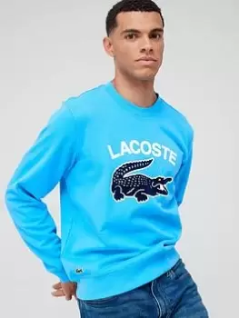 Image of Lacoste Large Logo Sweatshirt, Blue, Size L, Men