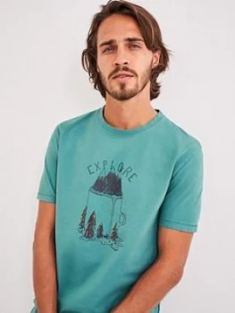 Image of White Stuff Explore Organic Graphic T-Shirt - Teal