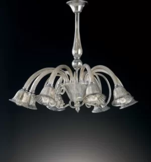 Image of POSEIDON 8 Light Multi Arm Pendant Ceiling Light Champagne 93x73cm