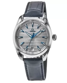 Image of Omega Seamaster Aqua Terra 150m Master Co-Axial Chronometer 41 MM Blue Leather Mens Watch 220.13.41.21.06.001 220.13.41.21.06.001