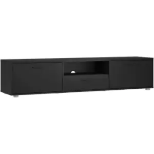 Image of Media TV-Unit with 2 Doors + 1 Drawer 177cm Black