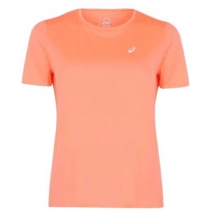 Image of Asics Katakana Short Sleeve T Shirt Ladies - FLASH CORAL