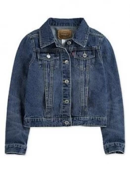 Image of Levis Girls Denim Trucker Jacket - Mid Wash