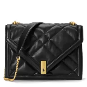 Image of Polo Ralph Lauren Polo ID Quilted Leather Envelope Bag - Black