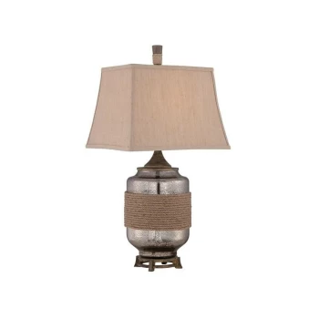 Image of 1 Light Table Lamp Mercury Glass, E27 - Elstead