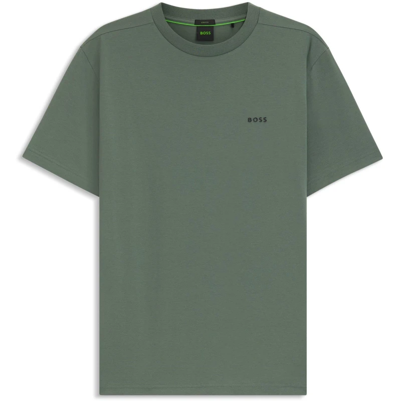 Image of Boss Mens Logo T-Shirt, Logo Design Open Green 358 male S