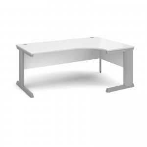 Image of Vivo Right Hand Ergonomic Desk 1800mm - Silver Frame White Top