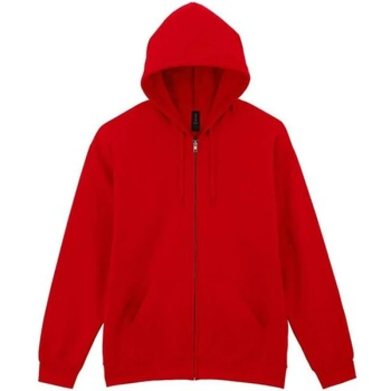 Image of Gildan Mens Softstyle Midweight Full Zip Hoodie in Red Size: Small Red Male S