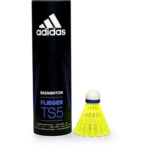 Image of Adidas Flieger TS5 Cork Shuttlecocks - Tube of 6 - Medium Yellow