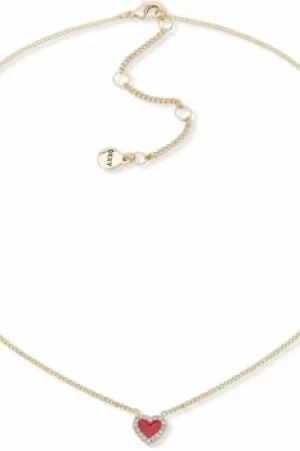 Image of DKNY Jewellery Gold Coloured Pave Heart 16" Necklace 60558335-887