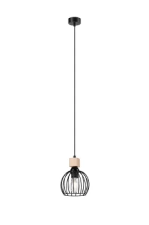 Image of Sienna Dome Pendant Ceiling Lights Black, 1x E27