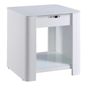 Image of Jual San Francisco White Smart Bedside/Lamp Table Wireless Charger & Light