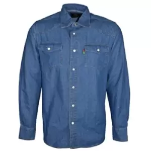 Image of Duke Mens Western Style Denim Shirt (Small) (Stonewash)