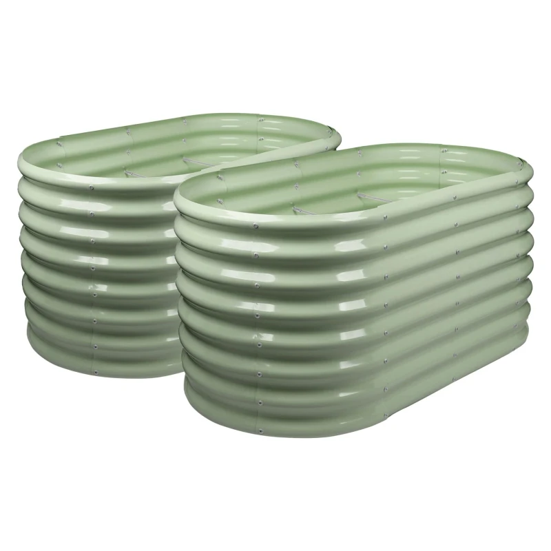 Image of Harbour Housewares Rounded Raised Garden Beds - 120cm x 60cm x 60cm - Pack of 2 in Green Size: 120cm x 60cm x 60cm Green Unisex 120cm x 60cm x
