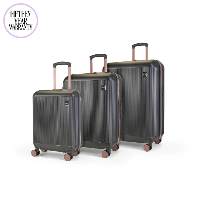 Image of Rock Rock Aria Suitcase Charcoal with Rose Gold Hard Suitcases Medium Grey 41845490390