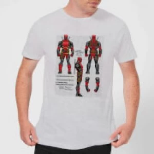 Image of Marvel Deadpool Action Figure Plans Mens T-Shirt - Grey - S