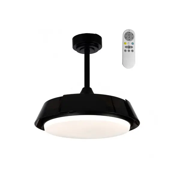 Image of Batan SMART LED Ceiling Fan 35W 3200lm CCT Folding Blades Black